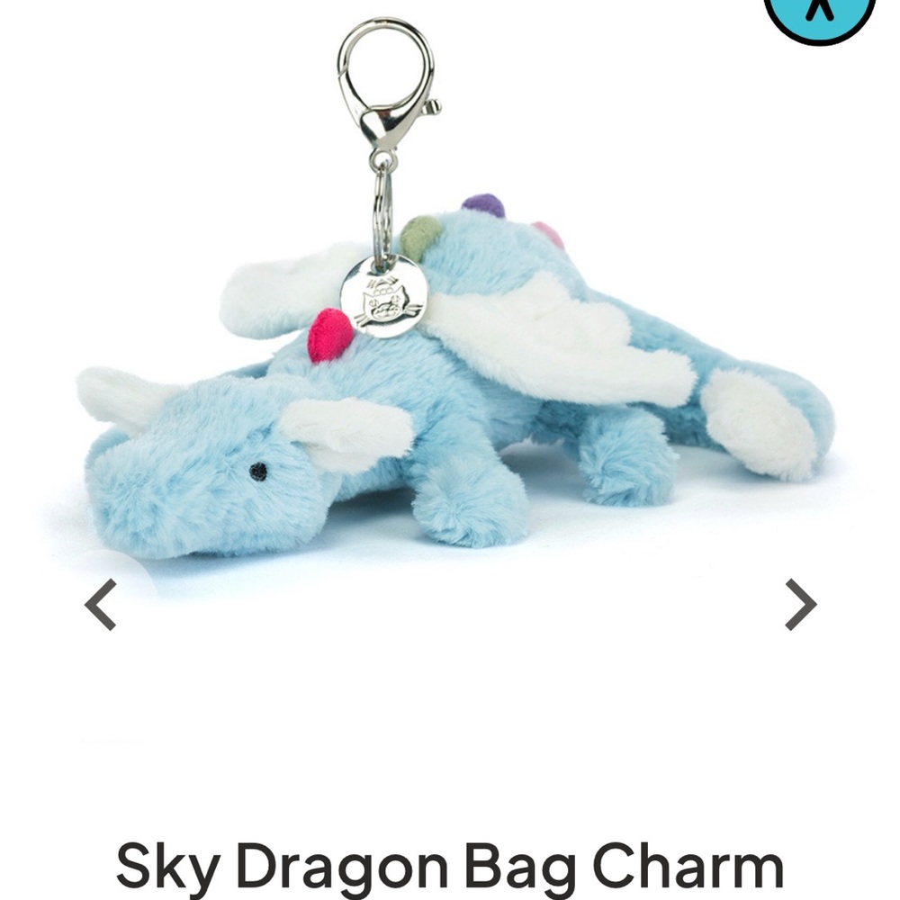 NWT Jellycat Sky Dragon Bag Charm